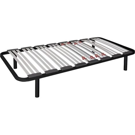 Somier multiláminas con REGULADORES LUMBARES, FIRMEZA Adaptable, Tubo 40x30MM y LÁMINAS de Haya Natural Antideslizantes (Con Patas) 75x190 cm