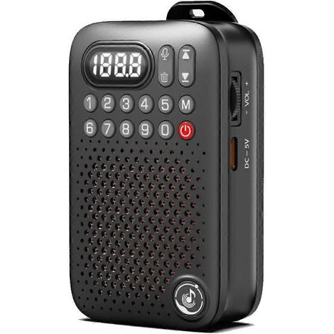 Mini-tragbares Radio mit LED-Bildschirm, FM-Empfang 76,0-108 MHz, Bluetooth-Lautsprecher, HD-Recorder und MP3-Player, kompatibel mit TF-Karte. (1/5)
