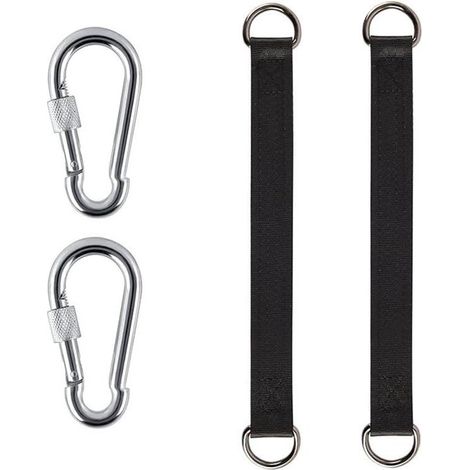Sistema de montaje para hamaca - Suspensión para columpios - Relajación en el jardín - Diseño sin taladros - 2 piezas - Negro (1/5)