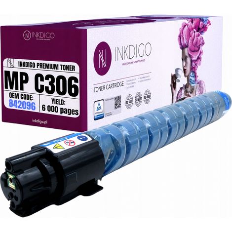 Toner Inkdigo 842096 compatibile con Ricoh MPC306ZSP, MPC307PageKeeper e MPC307, certificato TÜV. (1/5)