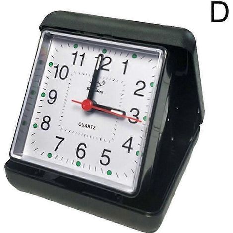 Réveil silencieux portable, sans tic-tac, réveil de chevet compact, noir.