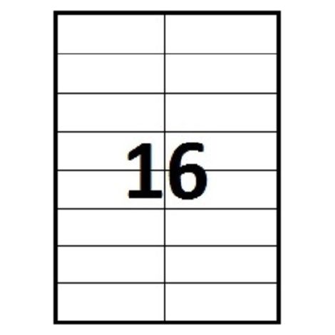 Lot de 500 Planches A4 d'étiquettes adhésives 35 X 105 mm (16 Par A4)