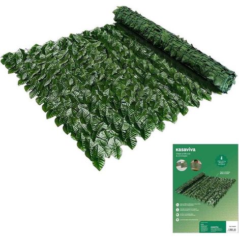 Siepe Artificiale Frangivista Rotolo Foglie Verdi 3 x 1 Metro (1/2)