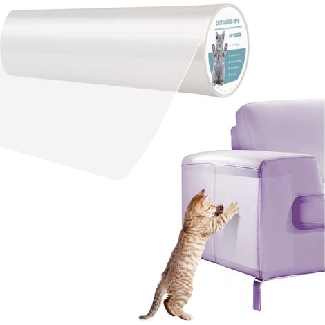 Protège Canapé Griffe Chat 20x500cm Protection Autocollant Protecteur de Rayure pour Matelas Canape Meuble (1/5)
