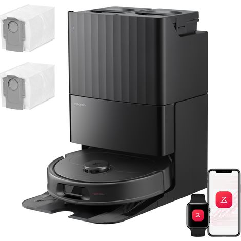 Roborock Qrevo S Pro Set Robot Aspirapolvere Lavapavimenti 18.500 Pa, Mocio Autopulente a 75°C, Spazzola Laterale Anti-Groviglio, Svuotamento Automatico 65 Giorni, Asciugatura ad Aria Calda, Stazione