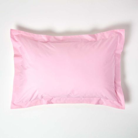 HOMESCAPES Kopfkissenbezug mit Stehsaum Rosa, Fadendichte 200, 50 x 75 cm