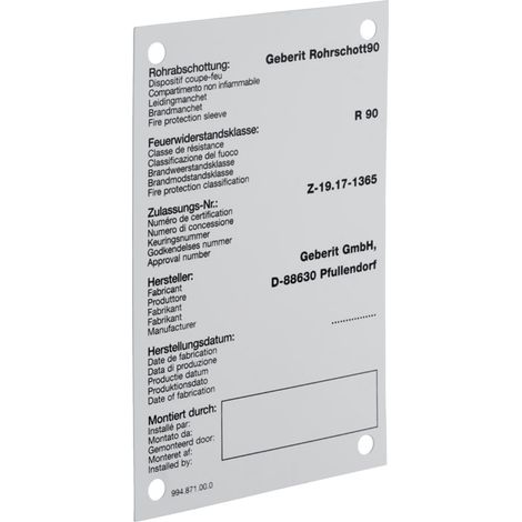 Ersatzkennzeichnungsschild RS90 240289