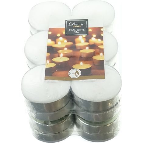 Teelichter Weiß Ø 6 cm - 12er Pack