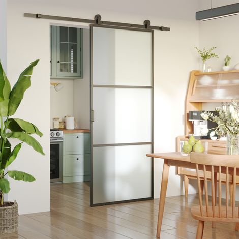 Accessoires pour porte coulissante de 200 cm, rail de porte coulissante de 100 cm de large, épaisseur de 35 à 45 mm, capacité de charge de 100 kg