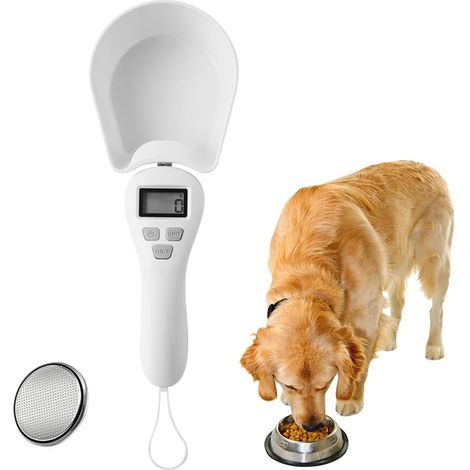 Cuillère à Mesurer pour Chien, Cuillère de Mesure Électronique avec Écran LCD, Cuillère Pesée Détachable pour Aliments de Chats Chiens, Cuillere Doseuse Électronique pour Une Mesure Précise (1/5)