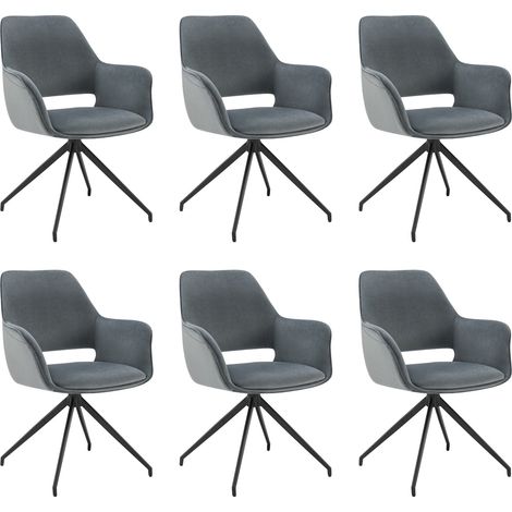 Lot de 6 Chaises de Salle à Manger, Fauteuil Pivotant à 360 degrés, Chaise de Cuisine (1/5)