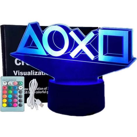 3D Lampe Gaming,Lampe Gamer 16 Couleurs Graduables, Rechargeable, Gamer Deco chambre,Gaming Cadeau pour Gamer Fans Enfants Garçons (1/5)