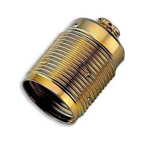 Douille ampoule E27 filetée, laiton, sans bague, or