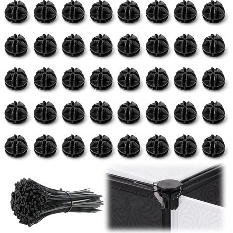 40 Pièces Connecteurs Plastique Cube pour Armoire Cube Kit de Connecteurs Modulaires Noir Ensemble Armoire Modulaire Durables pour Rangement Pratiques (1/4)
