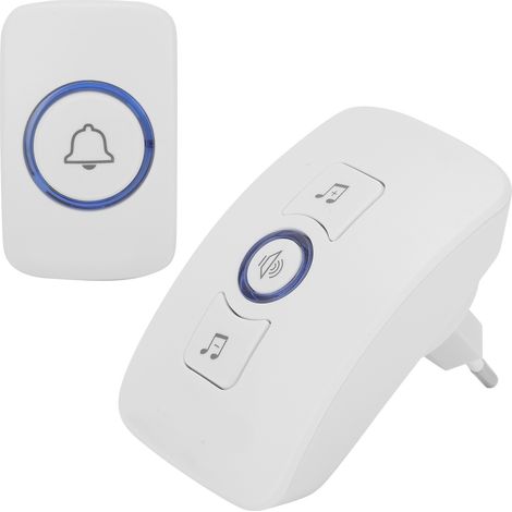 Sonnette sans fil intelligente pour personnes âgées, 32 mélodies, 4 niveaux de volume réglables, 100-240 V, 50-60 Hz, prise européenne