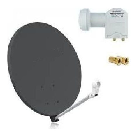 Parabole Satellite - HDME - 70cm - Fibre Composite - Gris anthracite - LNB Twin 0,1dB