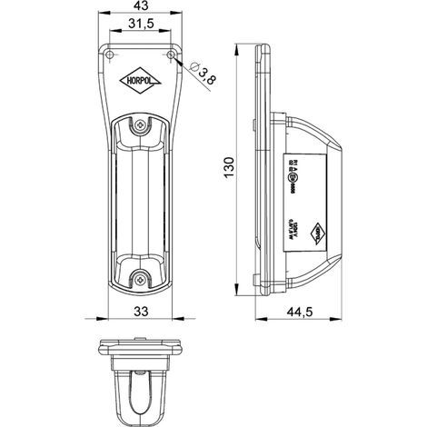 Feu de gabarit led 12/24v rouge/blanc sur languette - 79800