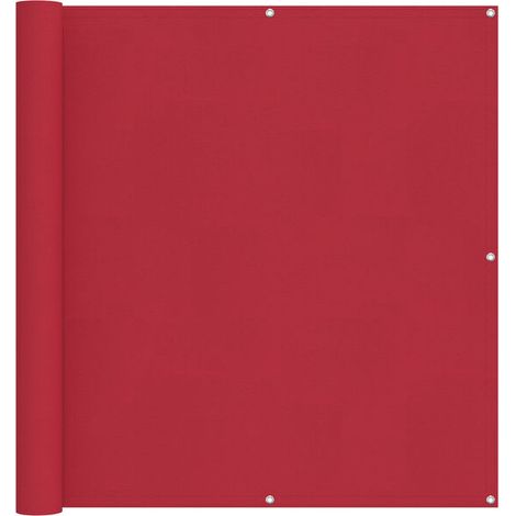Paravent de balcon rouge, 110 x 500 cm, en tissu Oxford. (1/5)