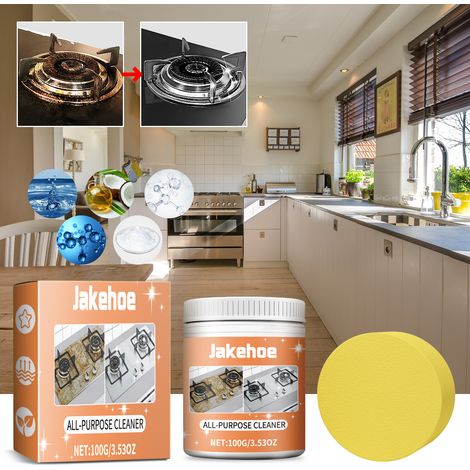 Multi-purpose cleaning paste for household kitchen and bathroom stovetops, range hoods, and grease stains—easily cleans and polishes—100g + sponge -- BIEMMEDUE (1/5)