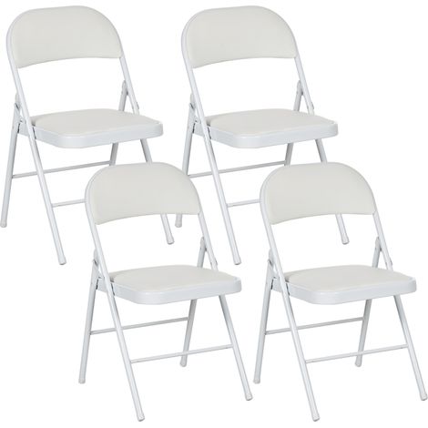 Lot de 4 chaises pliantes LARRY blanches (1/5)