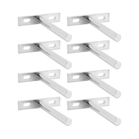 Choyclit – Supports étagères murales invisibles 8 pièces en fer nickelé – Charge 20 kg – Pour murs en briques et béton – Dimensions 117mm (1/2)