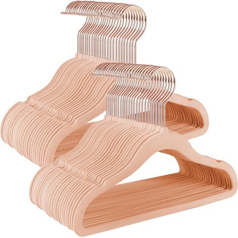 Lot de 50 Cintres, Velours, Crochets Pivotants 360°, Plastique ABS, Métal, Pour Enfants 0-6 Ans (1/5)