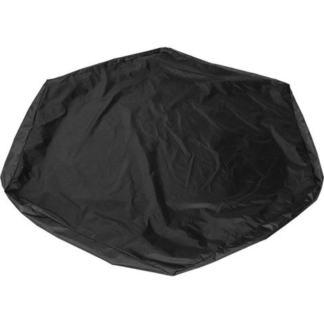 Copertura esagonale per sabbiera, copertura per giocattoli da spiaggia, copertura impermeabile per piscina con coulisse per giardino esterno, nera (1/5)
