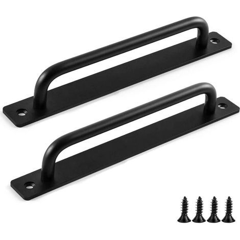 [JAMAIS UTILISÉ] Poignées de porte coulissante noires, 2 poignées de placard en métal, en alliage d'aluminium pour armoire, abri de jardin, garage, placard (1/4)