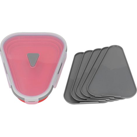 Boîte de rangement à pizza pliable et extensible en silicone réutilisable avec 5 séparateurs pour maison (1/5)