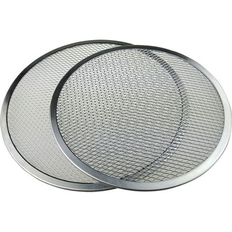 2 rejillas de aluminio perforadas para hornear pizza Ohjijinn - 31 cm de diámetro (1/4)