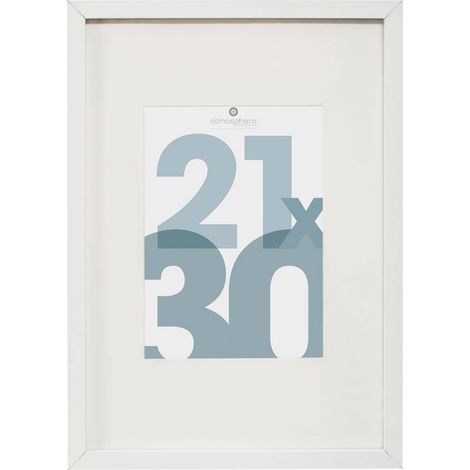 Cadre photo en Bois Blanc pour Photo 21 x 30 cm - Atmosphera (1/4)