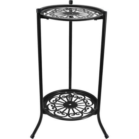 Support pour Plantes en Pot en Fer, Support pour Pots de Fleurs en Métal à Double Couche pour Plantes D'intérieur et D'extérieur Étagère à Plusieurs Niveaux pour Plantes en Pot (1) (1/5)