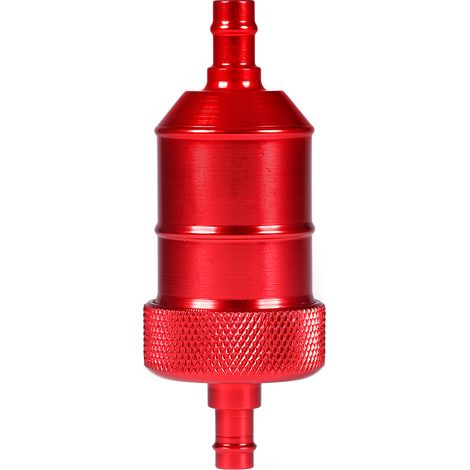 Filtre à carburant lavable tout aluminium 1/4" pour moto (rouge) (1/5)