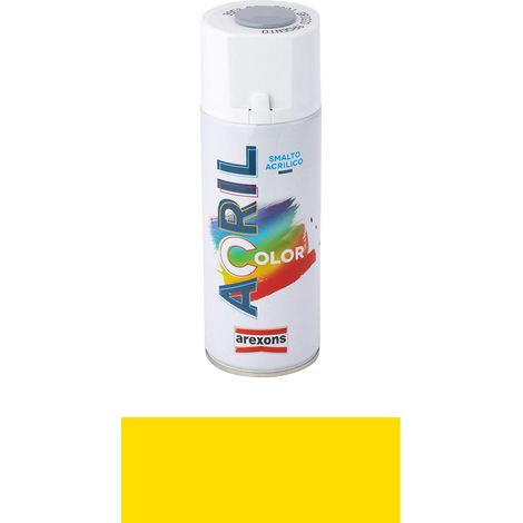 Smalto Spray Acricolor Vernice Acrilica per Metallo Legno Muro Interno Esterno - Colore: Giallo Cadmio