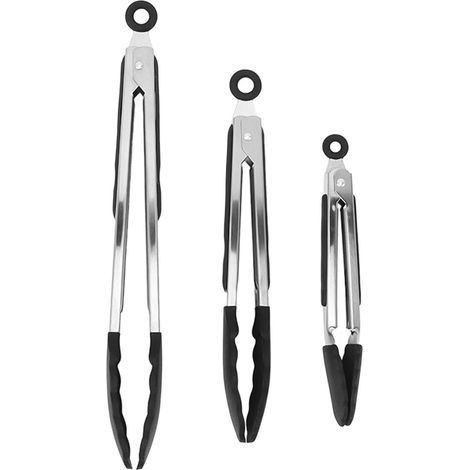 Lot de 3 pinces alimentaires multifonctions, résistantes à la chaleur et antidérapantes, pour service en cuisine, buffet, barbecue et fête. (1/5)