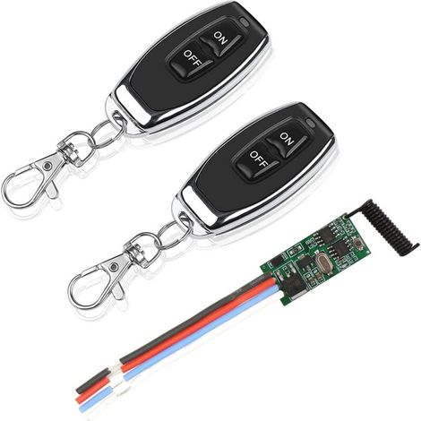 Module de télécommande sans fil DC 3.6V 5V 12V 24V 30V 2A 1 canal 433Mhz Module récepteur de radiocommande avec 2 émetteurs, contrôleur de petite taille (1/5)