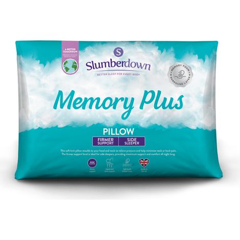 Slumberdown Memory Foam Plus Pillow, Firm Support, 1 Pack