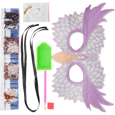 Magnifique kit de peinture diamant à faire soi-même pour visière de protection, idéal pour les fêtes costumées, les carnavals, les festivals et les bals formels. (1/5)