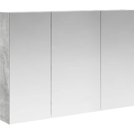 Maison Exclusive - Badezimmerspiegelschrank mit Tür Beton Grau 10
