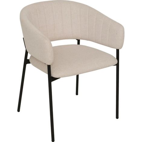 Fauteuil repas tissu beige Solea Atmosphera (1/5)