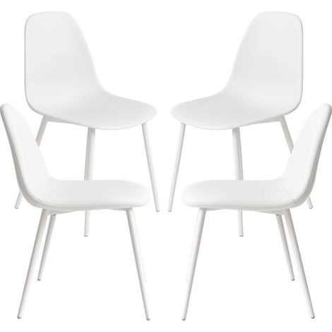 Packs Sillas Comedor - Pack 4 Sillas White Teok Polipiel - Blanco (1/5)