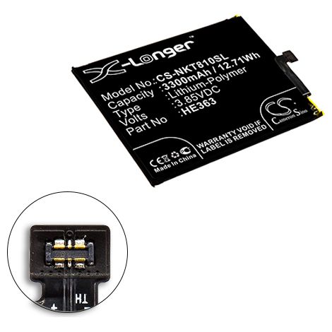 NX - Batterie téléphone, smartphone, GSM pour Nokia 3.85V 3300mAh - HE362HE363HE377 (1/3)