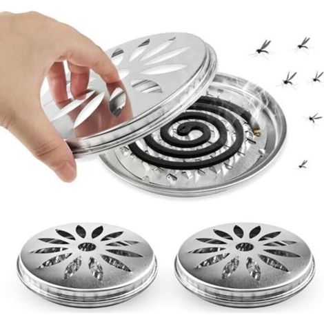 3-teiliger Mückenspiralhalter, Mückenspiralhalter für den Außenbereich, Mückenspiralbox aus Edelstahl, für Haus, Garten, Camping, Angeln (1/4)
