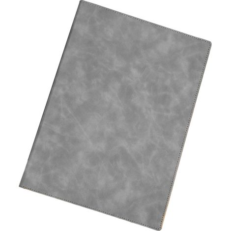 1 Dossier entretien en faux cuir, organisateur documents, porte-cartes visite, bloc-notes format lettre, gris (1/5)