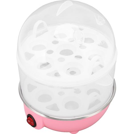 Cuiseur à œufs domestique 350 W, 2 niveaux, 14 œufs par cuisson, arrêt automatique, sécurité, durable, en polypropylène (PP), avec verre doseur. (1/5)