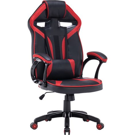 DREFT - Poltrona da gioco in stile moderno per la camera dei ragazzi - 120-130x66x67 - Nero e rosso (1/4)