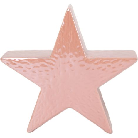 TrendLine Deko Stern Keramik 16 x 4,5 x 15 cm pink