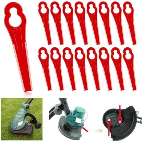 Replacement Blades - Unspecified - 100 Pieces - ABS Plastic - Mower Compatible - Red (1/4)