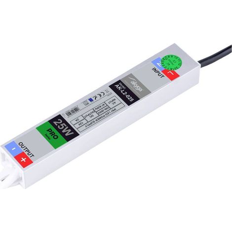 Alimentatore LED impermeabile Akyga AK-L2-025 da 25 W 12 V 2 A con commutazione interna per strisce LED (1/2)