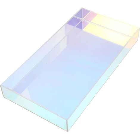 Plateau en Acrylique Rectangulaire Transparent pour Rangement Élégant, Facile à Entretenir, pour Chambre ou Salle de Bain'-'- (1/5)